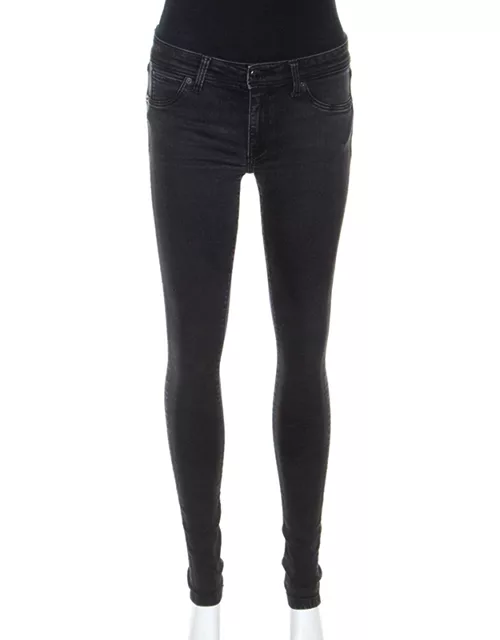 Burberry Brit Dark Grey Denim Skinny Low Rise Jeans
