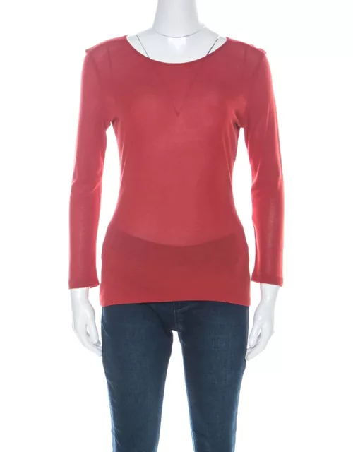 Gucci Rust Red Knit Long Sleeve Top