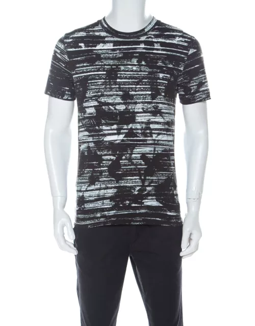 McQ by Alexander McQueen Brown and White Worn Striped Cotton T Shirt