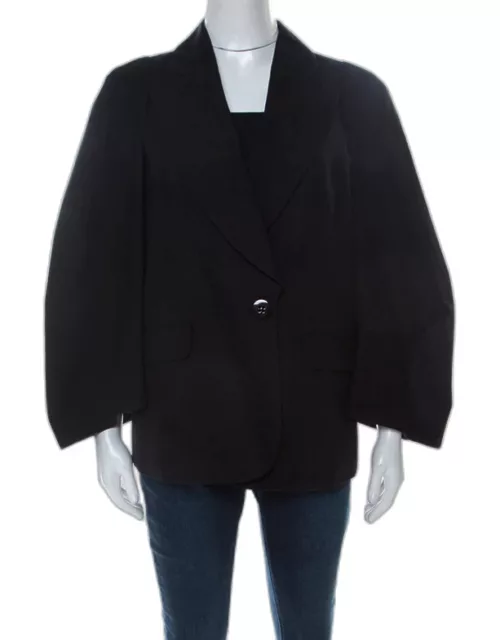 Sonia Rykiel Black Cotton Wide-Bell Sleeve Blazer