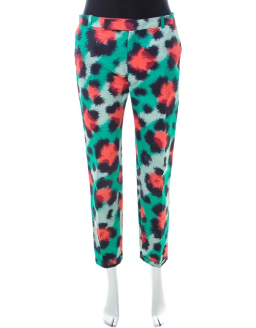 Kenzo Multicolor Scribble Print Motif Cotton Blend Tapered Trousers