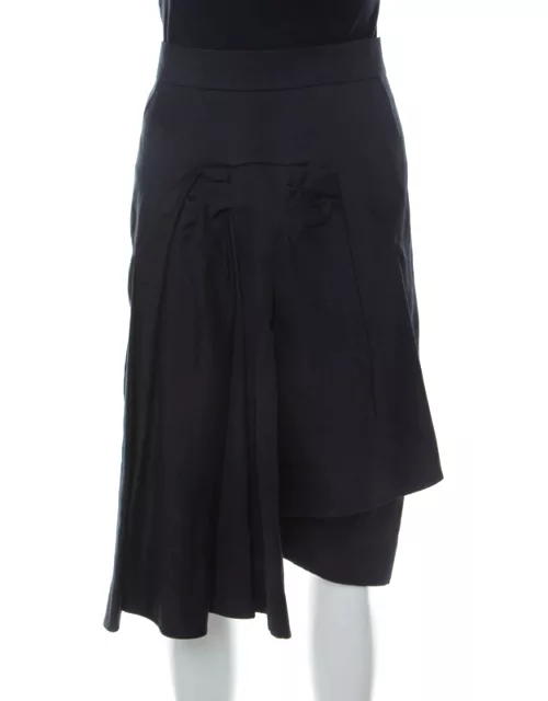 Sonia Rykiel Black Silk Blend Front Bow Detail Skirt