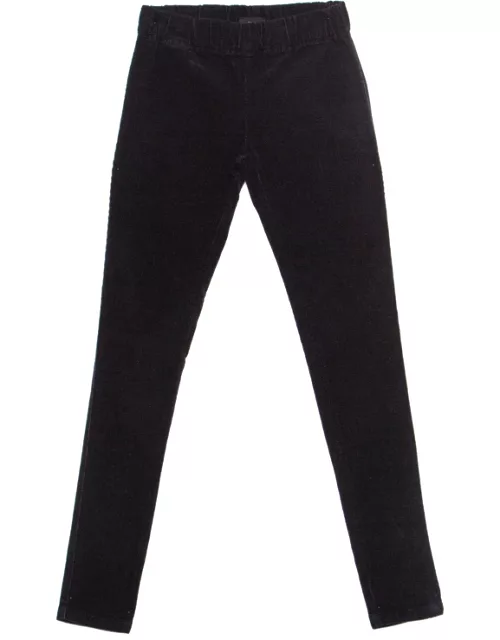 Joseph Black Cotton Elastic Waist Skinny Corduroy Trousers