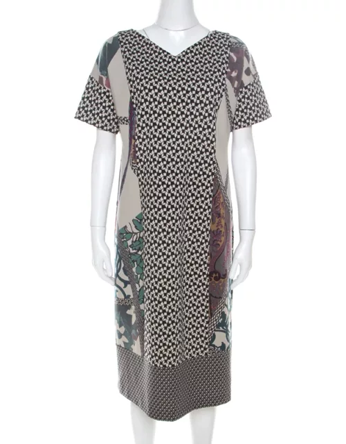 Etro Multicolor Abstract Printed Wool Blend Short Dress