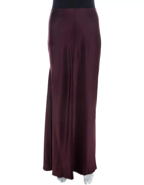Joseph Aubergine Purple Satin Silk Theo Maxi Skirt