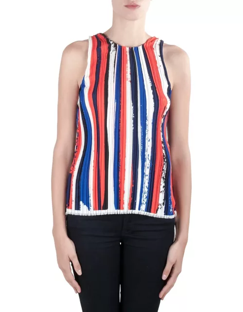 Dion Lee II Multicolor Plisse Striped Knit Sleeveless Top