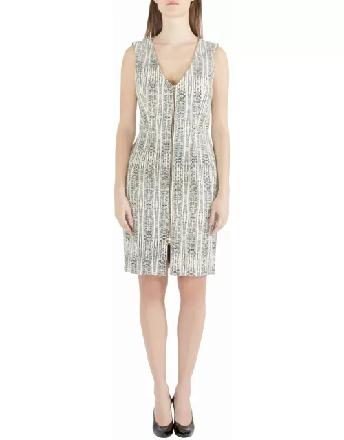 L'Agence x Intermix Monochrome Abstract Eva Print Sleeveless Sheath Dress