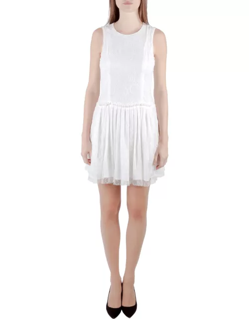 Theyskens Theory White Lace Sleeveless Dinal Dress