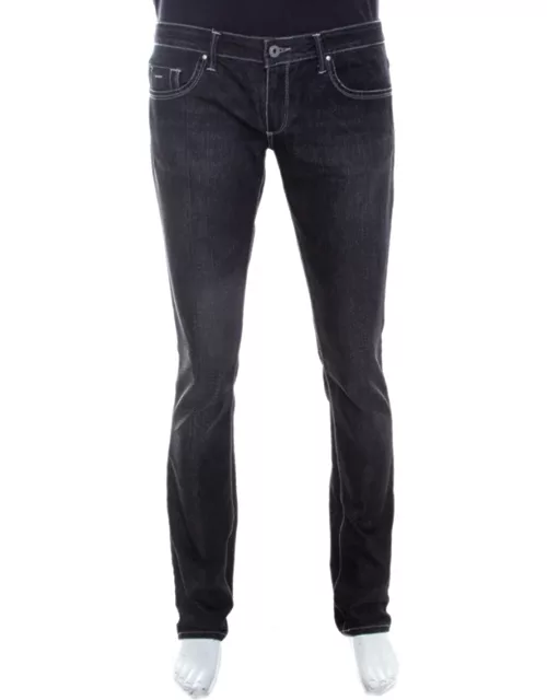 Gianfranco Ferre Black Denim Straight Fit Jeans