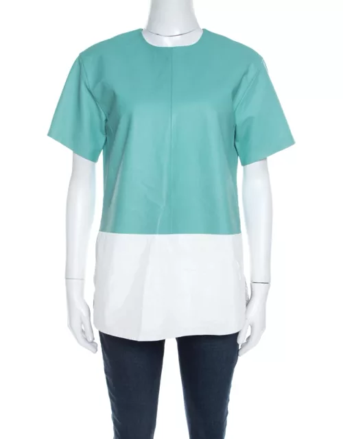 T By Alexander Wang Green Leather Boxy Fit Top