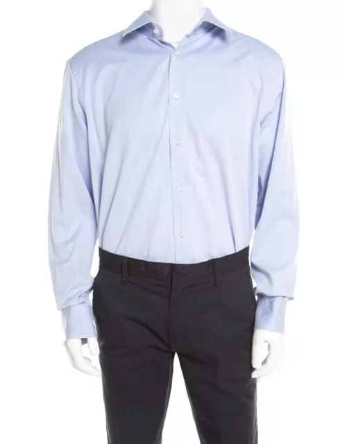 Boss By Hugo Boss Cotton Twill Long Sleeve Button Front Shirt 2XL (EU 45)
