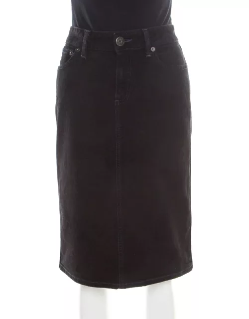Marc by Marc Jacobs Black Washed Denim Slit Detail Skirt