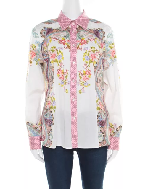Etro Multicolor Floral and Paisley Printed Long Sleeve Shirt