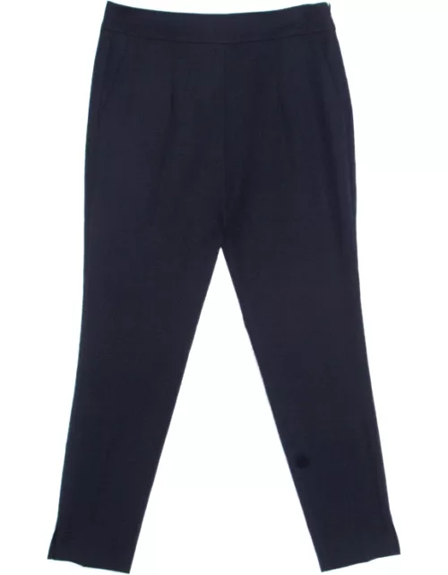 Emporio Armani Navy Blue Wool Tailored Trousers