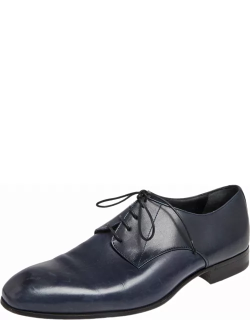 Giorgio Armani Blue Leather Oxford Shoe