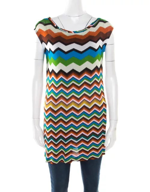Missoni Mare Multicolor Chevron Pattern Knit Sleeveless Tunic