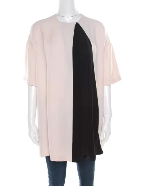 Balenciaga Pink and Black Inverted Pleat Detail Tunic