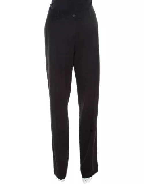 Michael Kors Black Wool Straight Fit Tailored Trousers