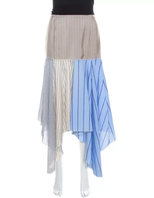 J.W.Anderson Multicolor Striped Cotton and Silk Handkerchief Skirt