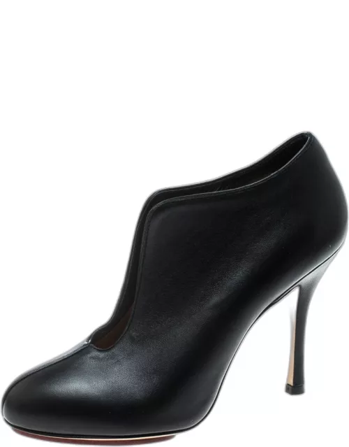Charlotte Olympia Black Leather Ankle Bootie
