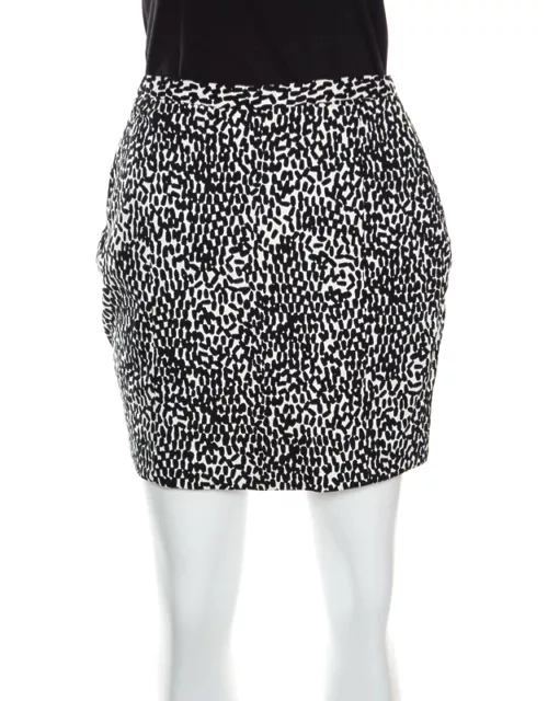 Diane Von Furstenberg Monochrome Printed Cotton Clyde Mini Skirt