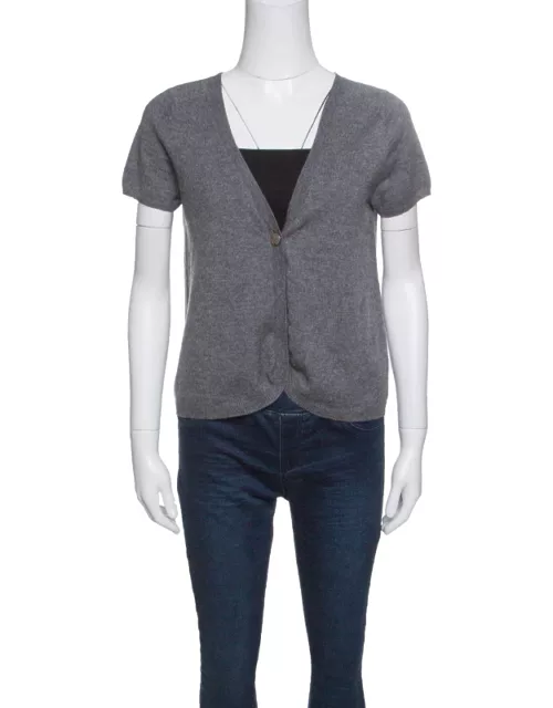 Zadig and Voltaire Grey Studded Short Sleeve Dublini Cardigan