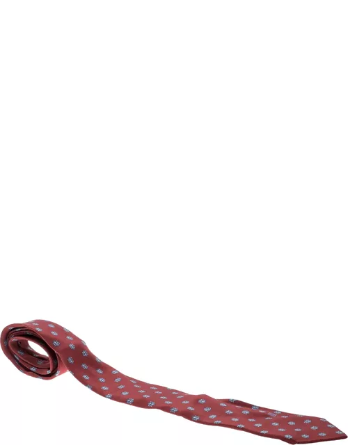 Lanvin Red Printed Silk Tie