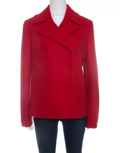 Michael Kors Red Wool Double Breasted Coat