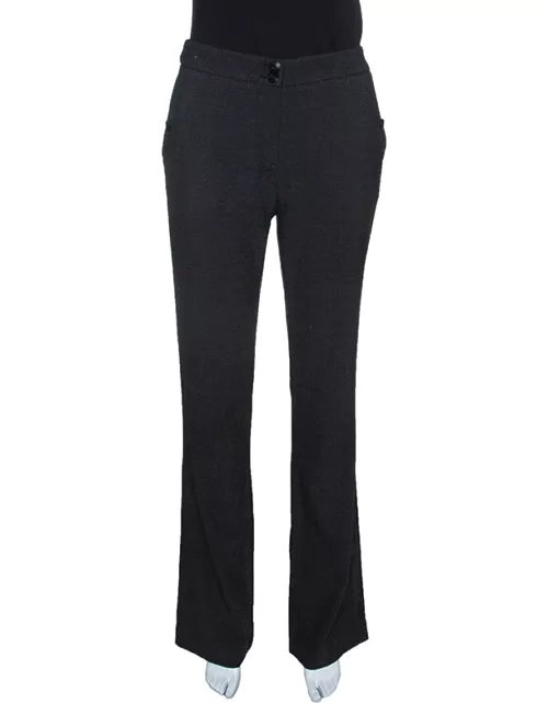 Emporio Armani Monochrome Dotted Wool Tailored Pants
