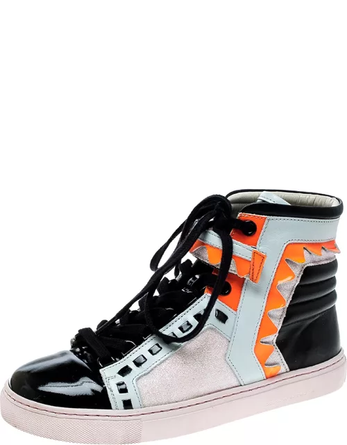 Sophia Webster Multicolor Leather and Glitter Riko High Top Sneaker
