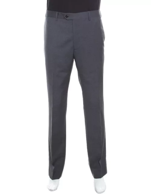 Armani Collezioni Grey Wool Tailored Trousers