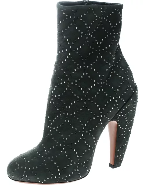 Alaia Grey Suede Studs Embellished Ankle Boot