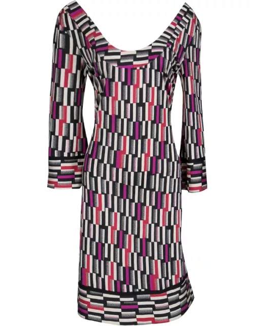 Diane Von Furstenberg Multicolor Printed Silk Jersey Aggie Shift Dress