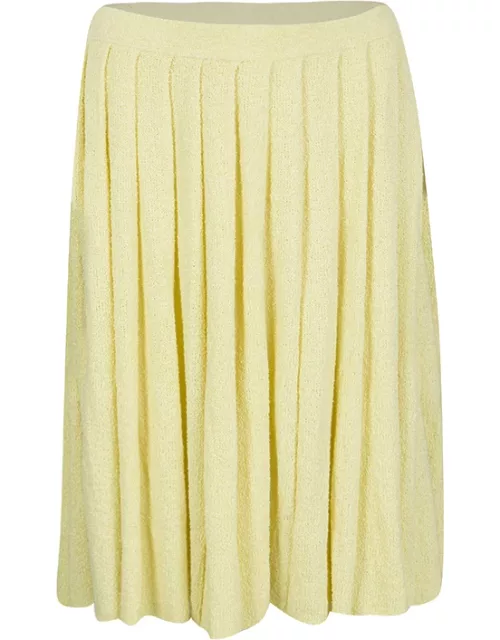 Prada Yellow Pleated Terry Cloth Skirt