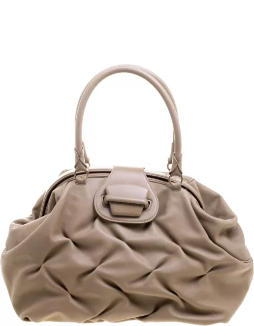 Symthson Beige Leather Nancy Top Handle Bag