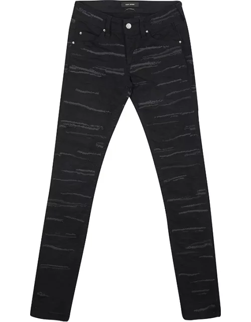 Isabel Marant Black Embroidered Denim Skinny Jeans