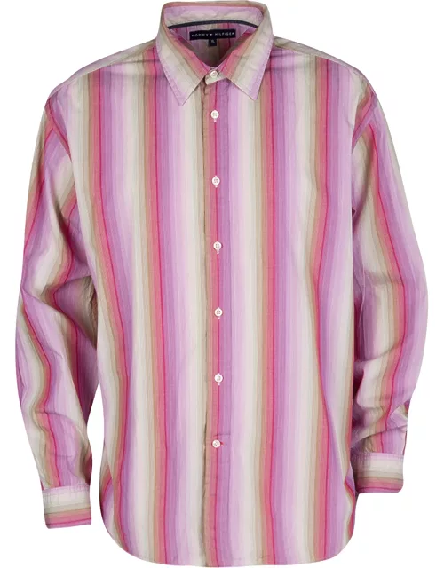 Tommy Hilfiger Multicolor Striped Cotton Long Sleeve Button Front Shirt