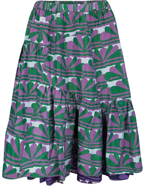 Marc Jacobs Multicolor Printed Ruffle Bottom Layered Skirt