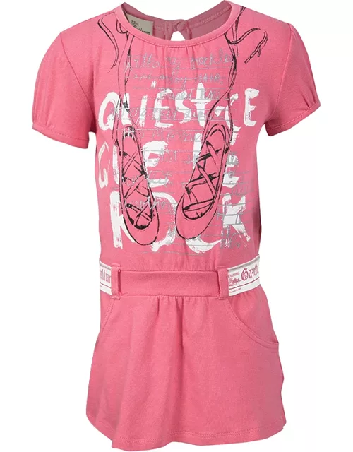 John Galliano Pink Printed Cotton Jersey T-Shirt Dress 9 Month