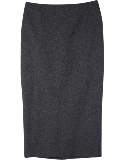 Ermanno Scervino Grey Wool Midi Pencil Skirt