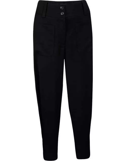 Emporio Armani Black Buckle Detail Trousers