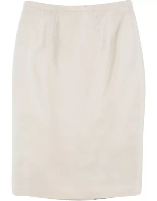Valentino Beige Silk Pencil Skirt