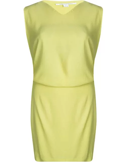 Diane Von Furstenberg Yellow Sleeveless Drop Waist Gagon Dress