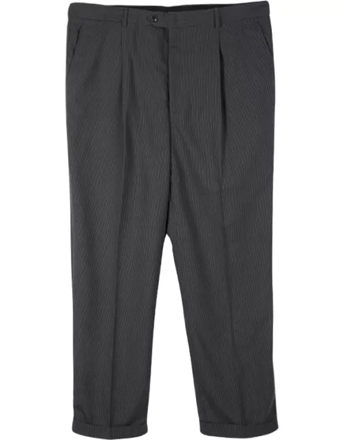 Armani Collezioni Grey Pin Striped Regular Fit Trousers