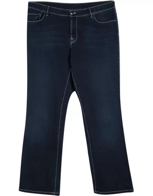 Armani Collezioni Indigo Dark Wash Faded Effect Denim Jeans