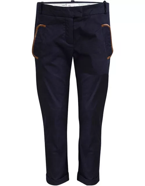 Chloe Navy Blue Pocket Flap Detail Trousers 10 Yr