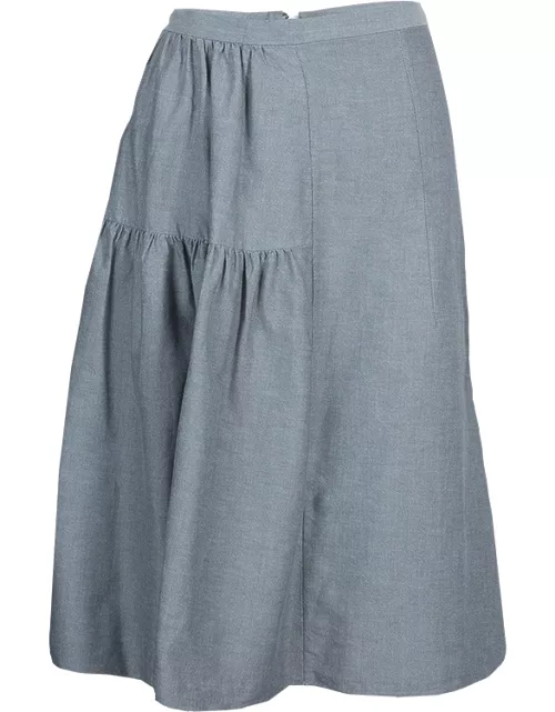 Marni Grey Gathered Cotton Skirt