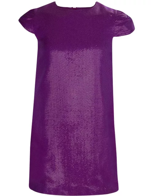 Gucci Purple Brocade Cap Sleeve Dress 8 Yr