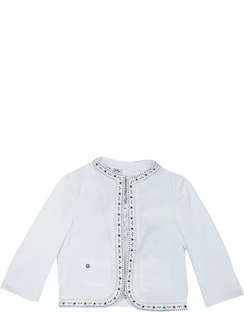 Roberto Cavalli Angels White Leather Trim Jacket 10 Yr