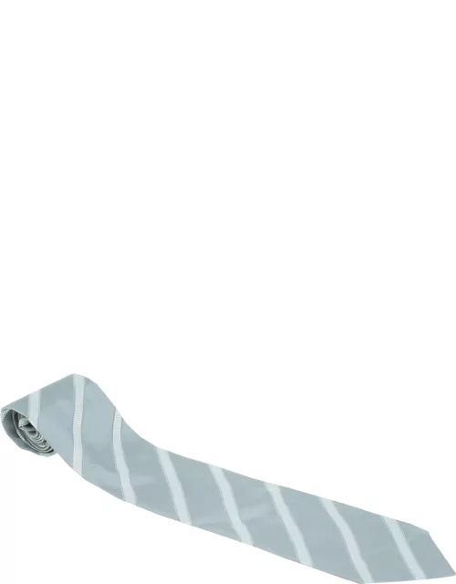 Giorgio Armani Grey Striped Silk Tie